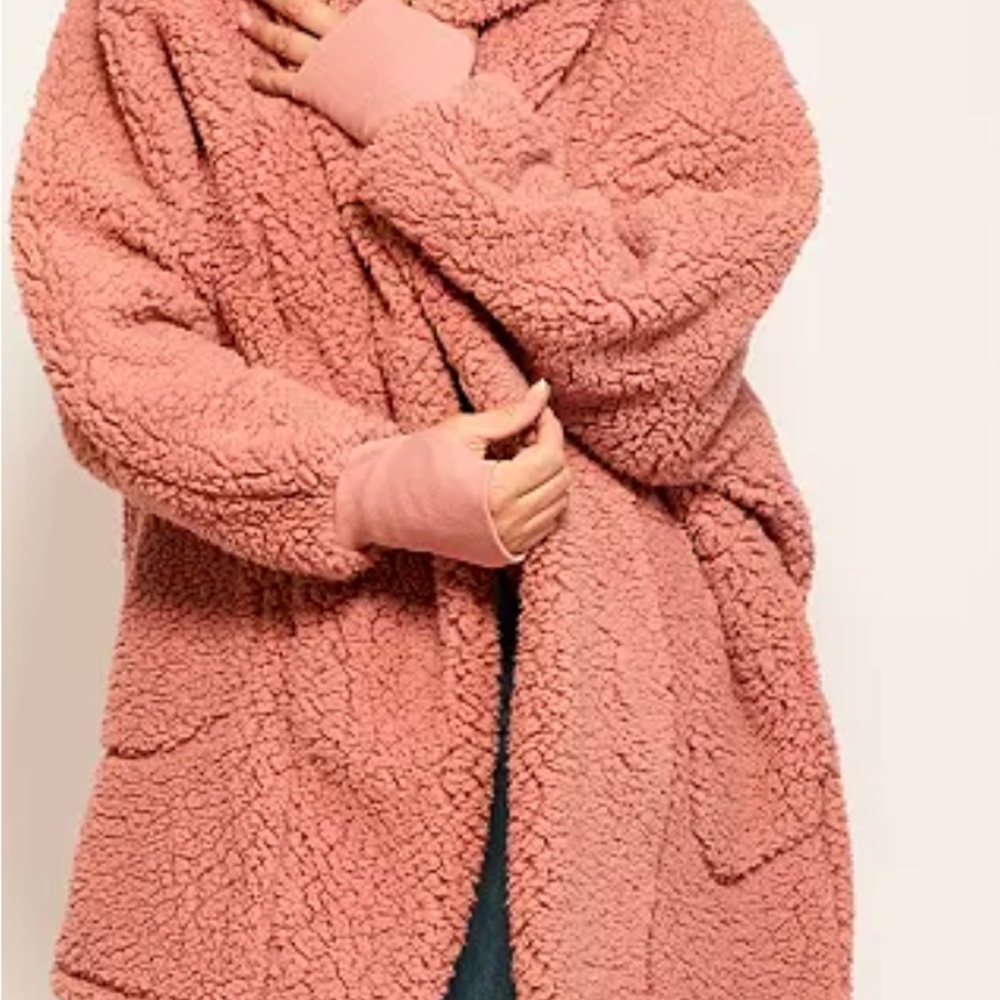 Plush Pink Teddy Jacket for Women